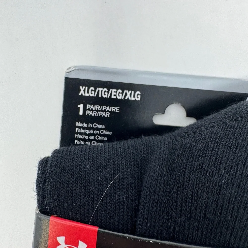 Under Armour UA Heatgear Men XL Over-the-Calf Socks Black‎ 1292915-001 NEW